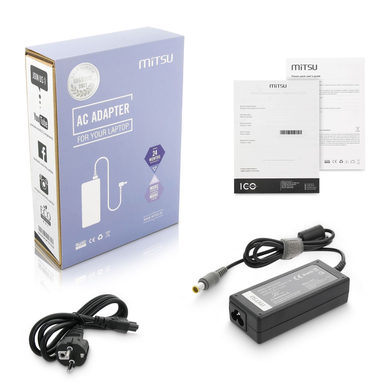 Zasilacz Lenovo 20V 3.25A (8.0x5.5 pin)