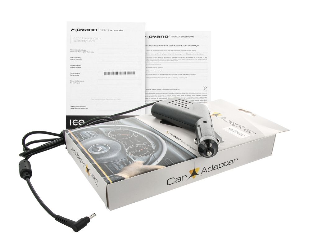 Zasilacz samochodowy Acer 19v 3.42a (3.0x1.1)