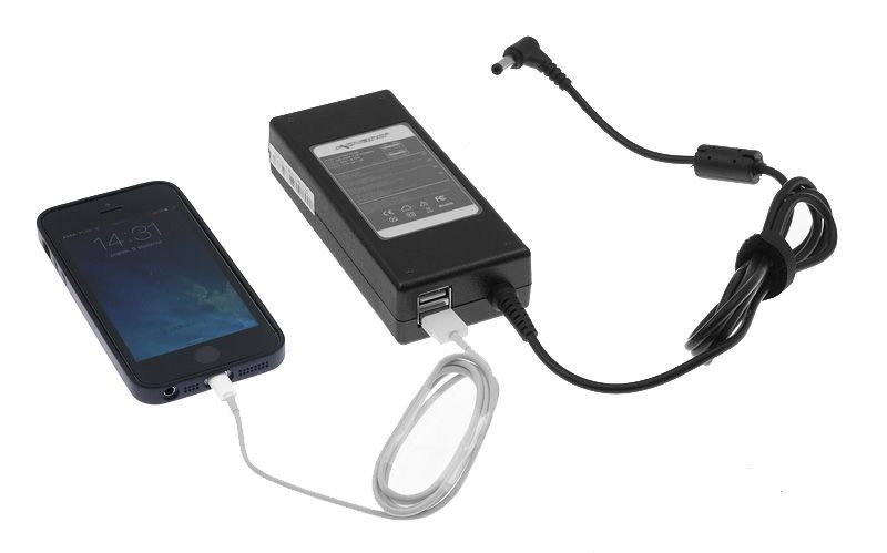 Zasilacz  19V 4.74A (2.5x5.5), 2xUSB