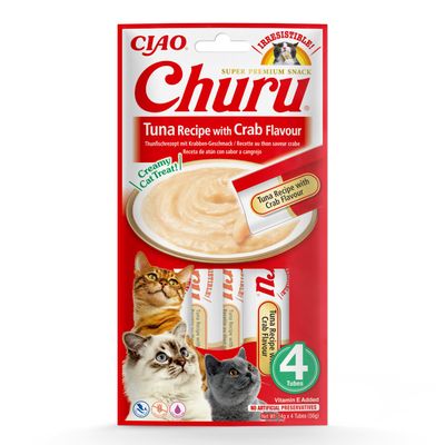 Inaba Churu kremowy przysmak dla kota o smaku tuńczyka z krabem