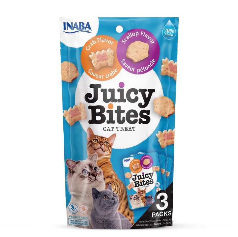 Inaba Juicy Bites wilgotne przysmaki o smaku przegrzebka i kraba