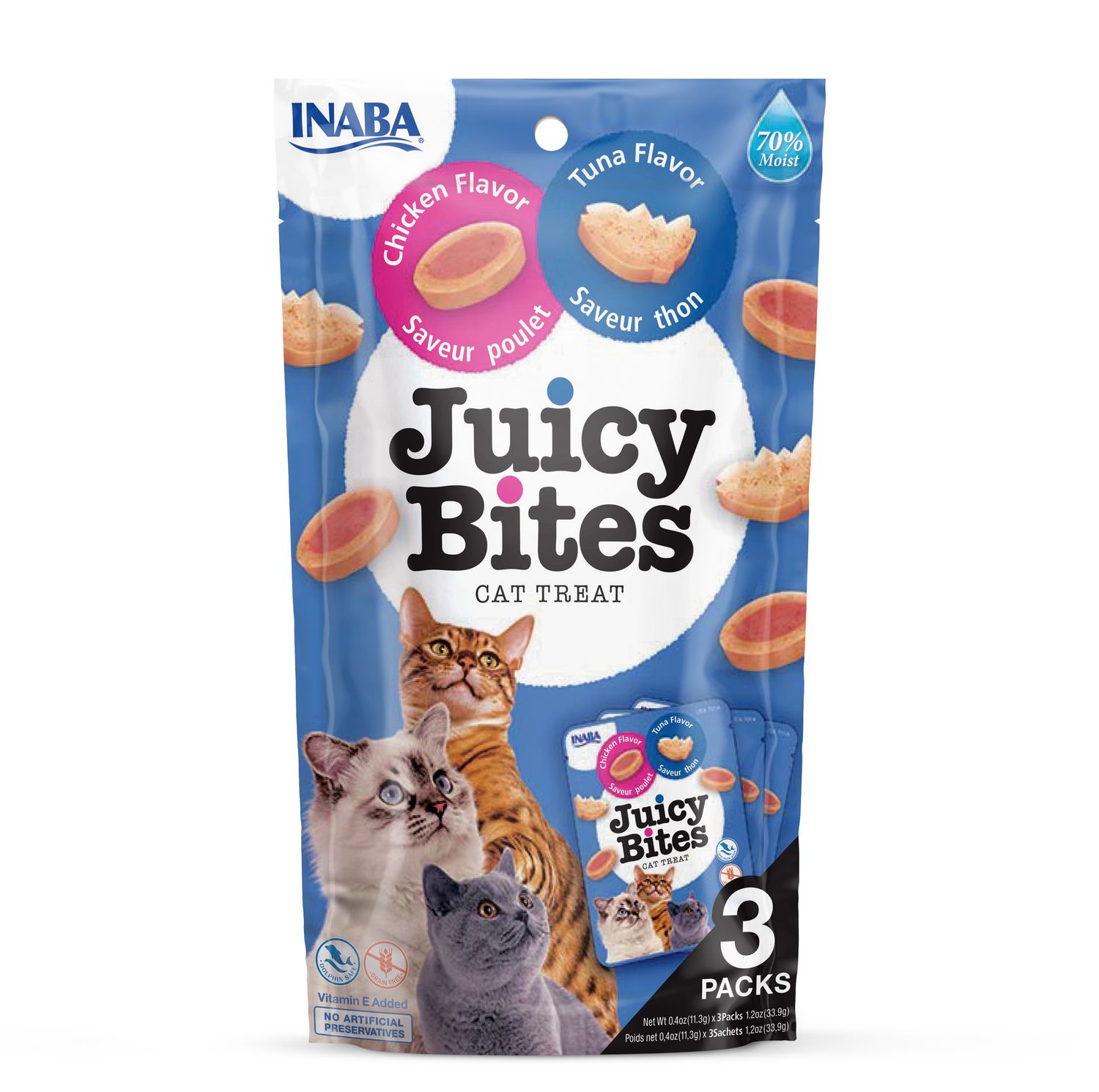 Inaba Juicy Bites wilgotne przysmaki o smaku kurczaka i tuńczyka