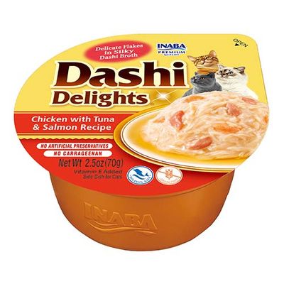 Inaba Dashi Delights kurczak z tuńczykiem i łososiem