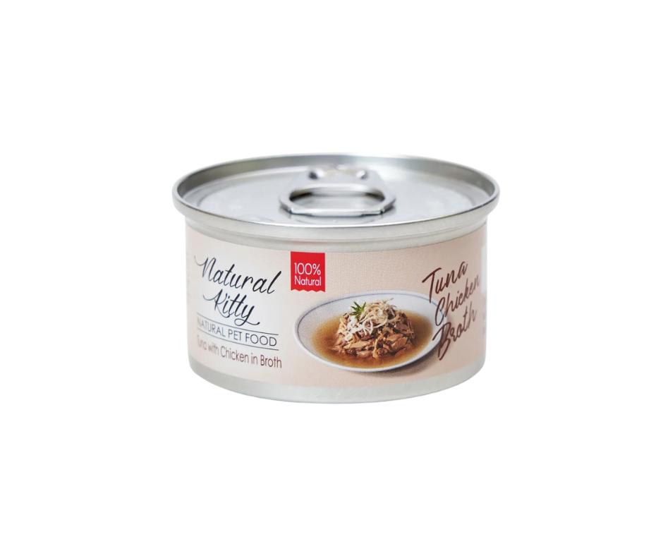 Natural Kitty tuńczyk z kurczakiem w bulionie 80g