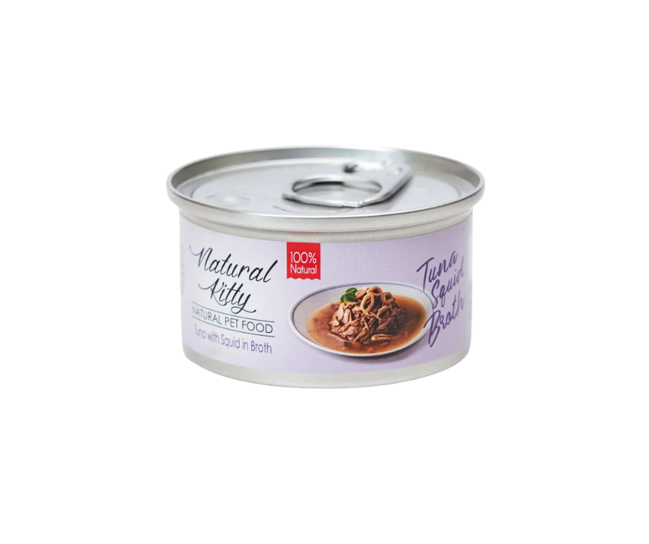 Natural Kitty tuńczyk z kalmarami w bulionie 80g