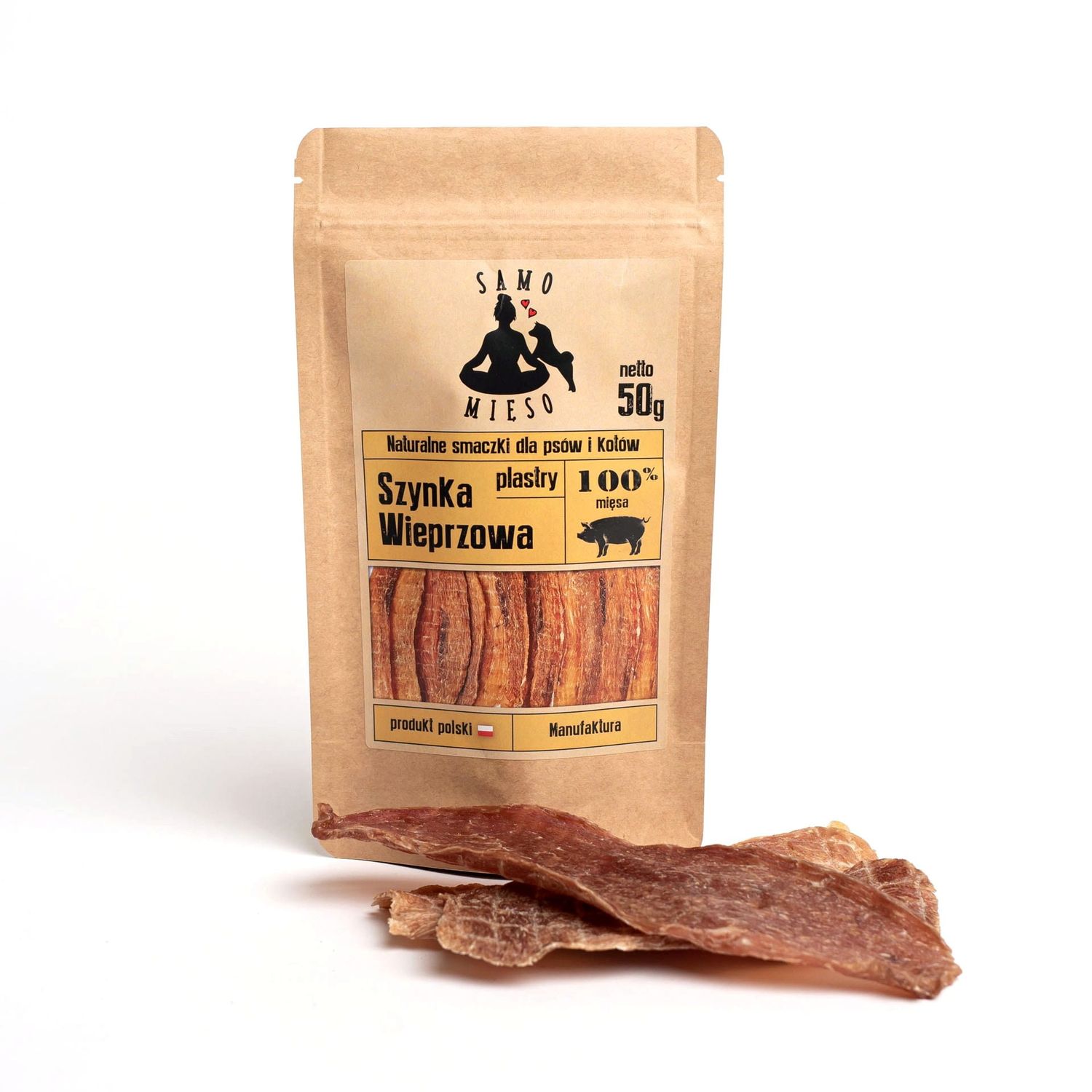 Samo Mięso - przysmak, szynka wieprzowa, plastry, 50g