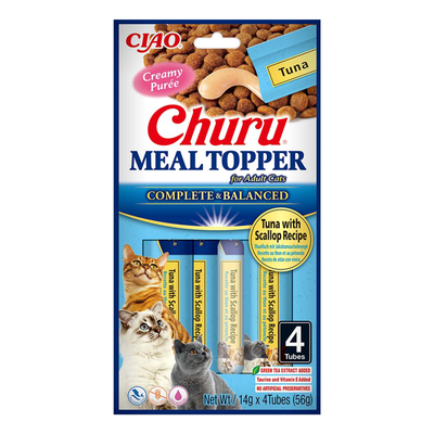 Inaba Churu meal topper kremowy dosmaczacz, tuńczyk i przegrzebki 4x14g
