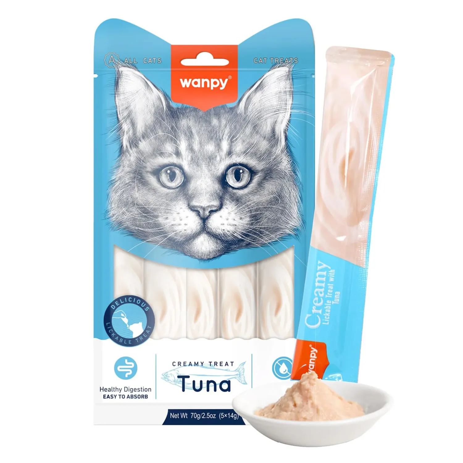 Wanpy creamy treats kremowy smakołyk tuńczyk 5x14g