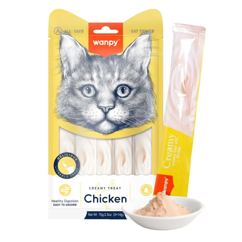 Wanpy creamy treats kremowy smakołyk kurczak 5x14g