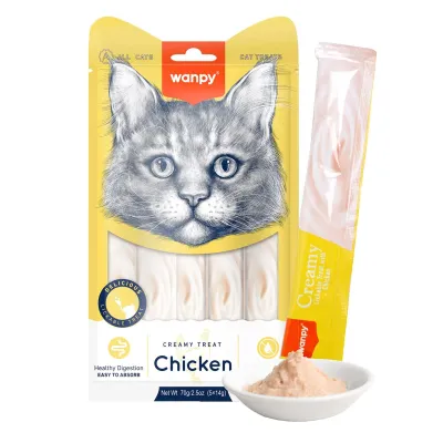 Wanpy creamy treats kremowy smakołyk kurczak 5x14g