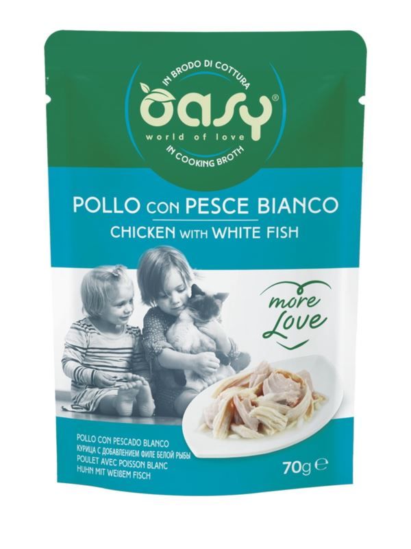 OASY MORE LOVE kurczak z białą rybą 70g