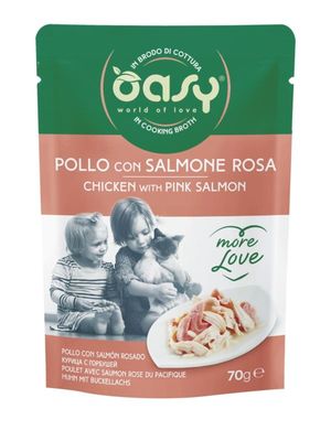 OASY MORE LOVE kurczak z łososiem 70g