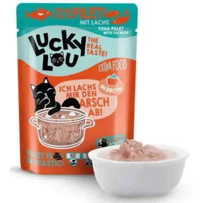Lucky Lou Extrafood tuńczyk i łosoś w bulionie 70g