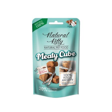 Natural Kitty Meaty Cube przysmak tuńczyk z anchois 60g
