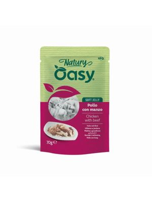 Oasy Natury kurczak z wołowiną w galaretce 70g
