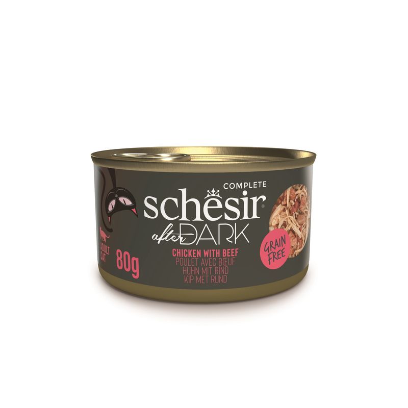 Schesir After Dark kurczak z wołowiną w bulionie, 80 g