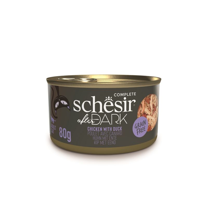 Schesir After Dark kurczak z kaczką w bulionie, 80 g