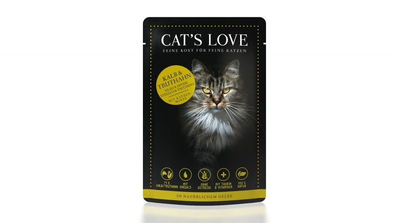 Cat&#39;s Love cielęcina i indyk w naturalnej galaretce (85g)