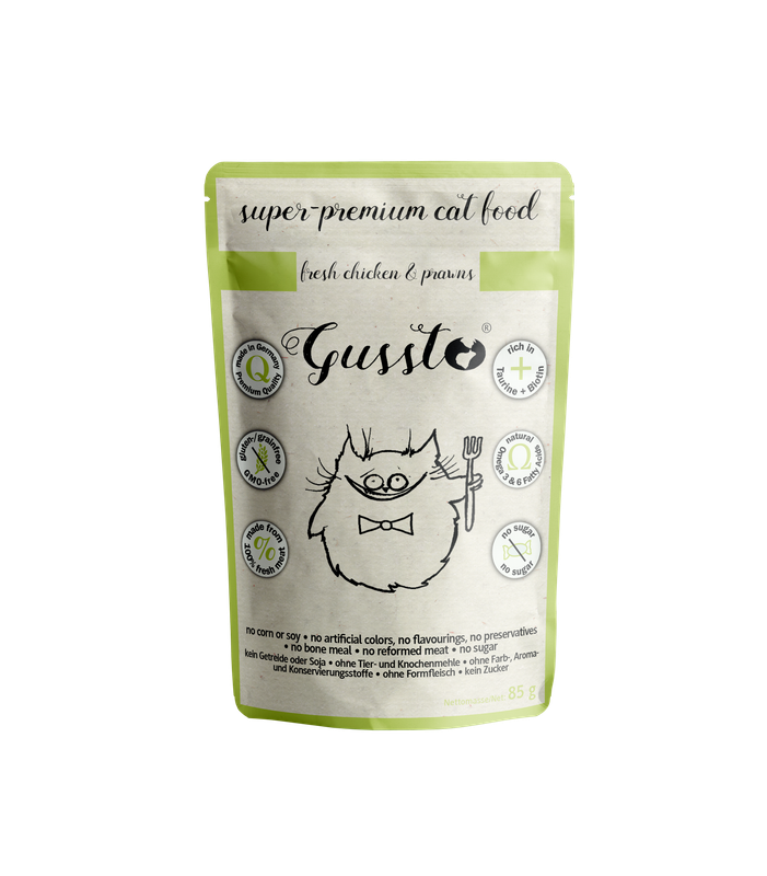 Gussto Fresh Chicken&amp;Prawn karma mokra kurczak z krewetkami 85g