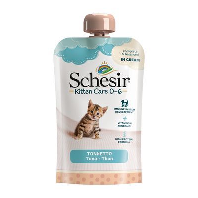 Schesir Kitten Care 0-6 karma mokra dla kociąt pasta z tuńczyka 150g
