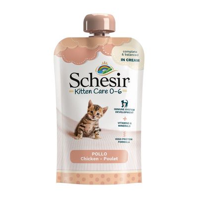 Schesir Kitten Care 0-6 karma mokra dla kociąt pasta z kurczaka 150g