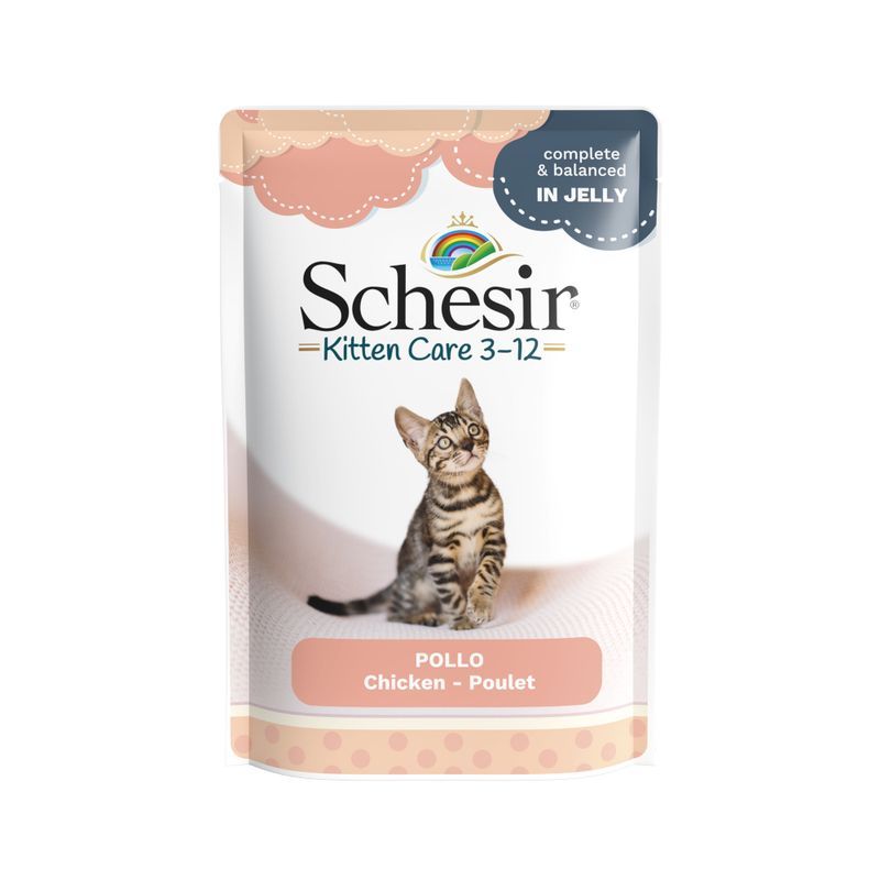 Schesir Kitten Care 3-12 karma mokra dla kociąt kurczak w galaretce 85g