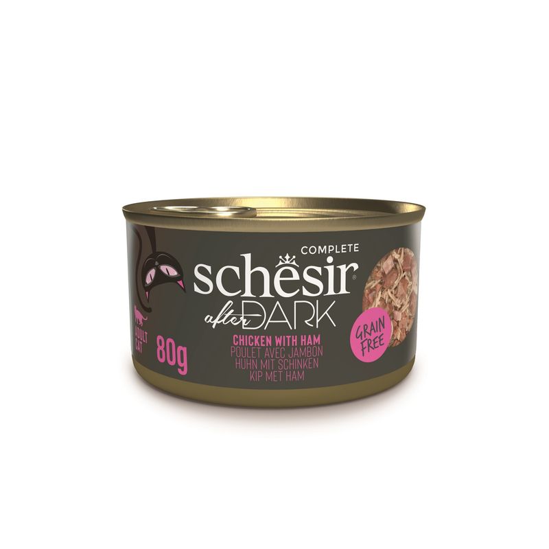 Schesir After Dark kurczak z szynką w bulionie, 80 g