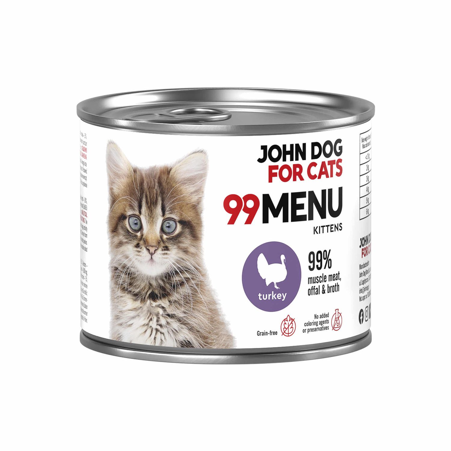 John Dog for cats 99Menu kitten indyk 200g