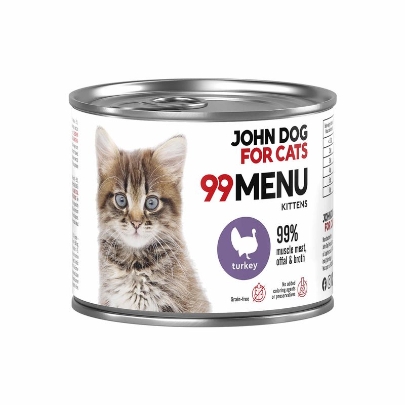 John Dog for cats 99Menu kitten indyk 200g