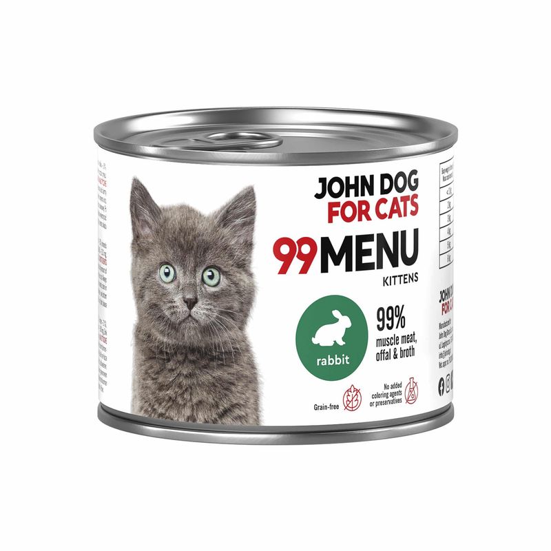 John Dog for cats 99Menu kitten królik 200g