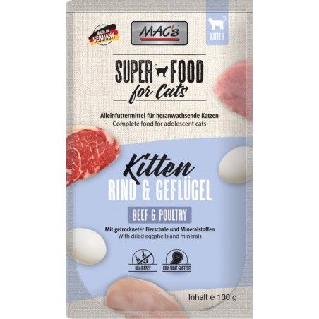 Mac&#39;s superfood kitten wołowina i drób 100g