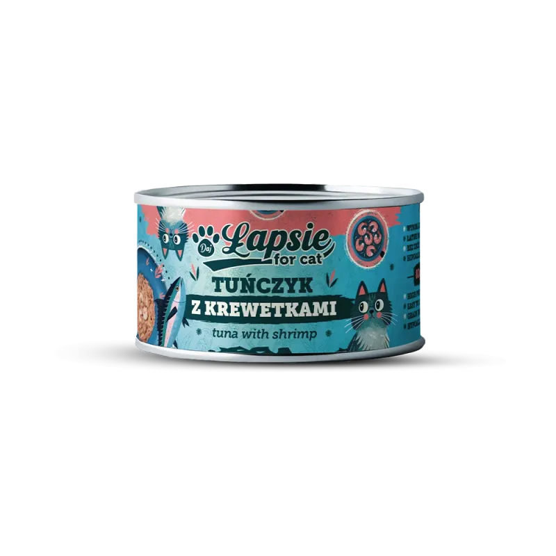 Łapsie for cat – filet z tuńczyka z krewetkami w bulionie 80g