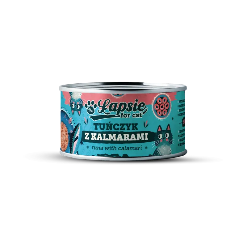 Łapsie for cat – filet z tuńczyka z kalmarami w bulionie 80g