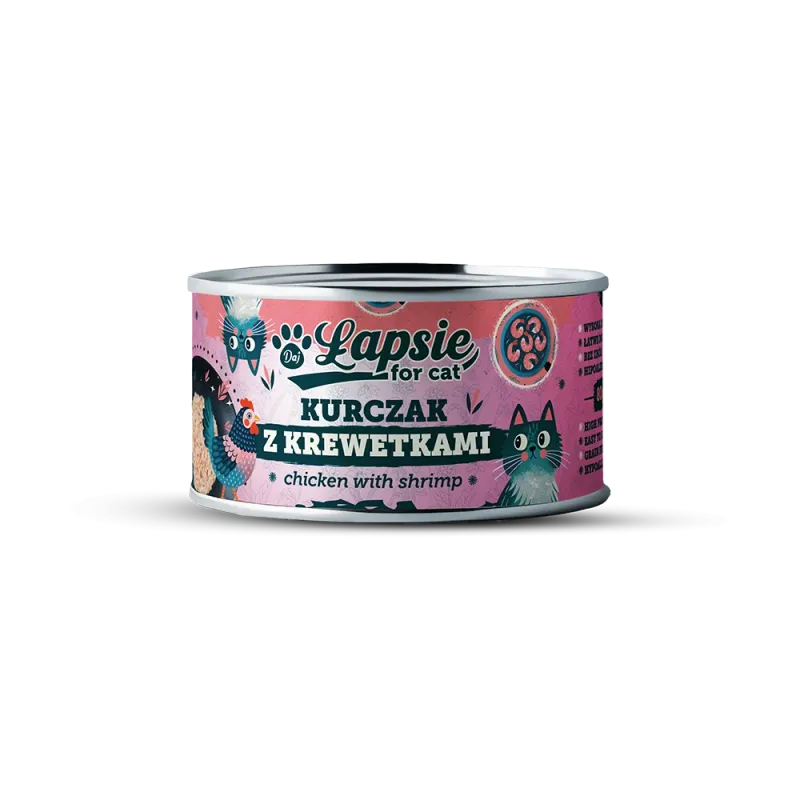 Łapsie for cat – filet z kurczaka z krewetkami w bulionie 80g