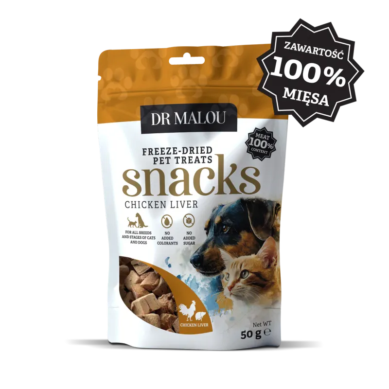 Dr Malou mięsne kostki liofilizowana wątróbka z kurczaka