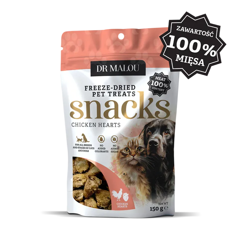 Dr Malou liofilizowane serca kurze 150g