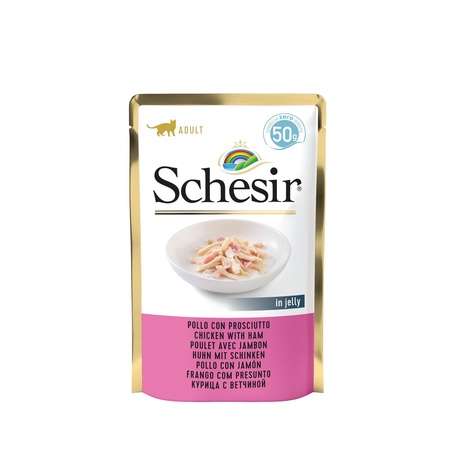 Schesir CB kurczak z szynką w galarecie 50 g