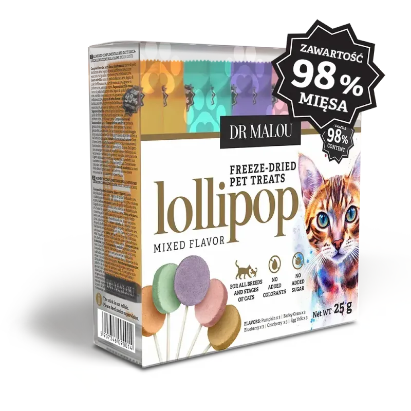 Dr Malou liofilizowane lizaki mix smaków