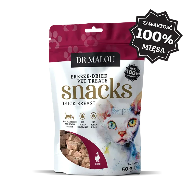Dr Malou mięsne kostki liofilizowana pierś z kaczki