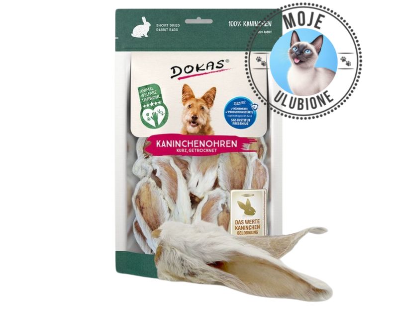 Dokas uszy królicze z sierścią 100g