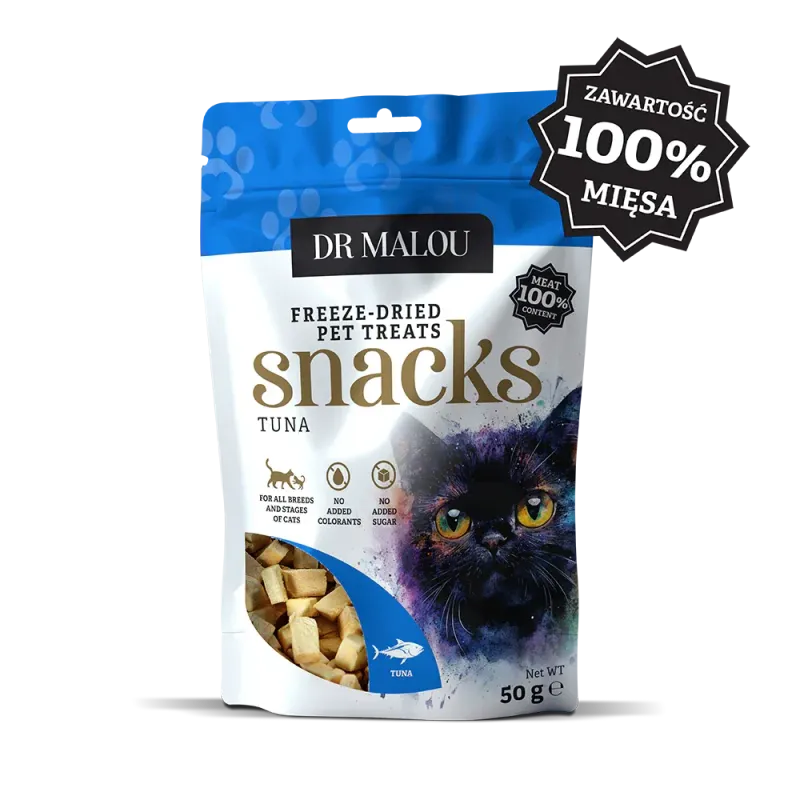 Dr Malou mięsne kostki liofilizowany tuńczyk