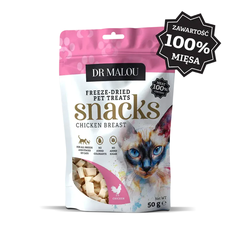 Dr Malou mięsne kostki liofilizowana pierś z kurczaka