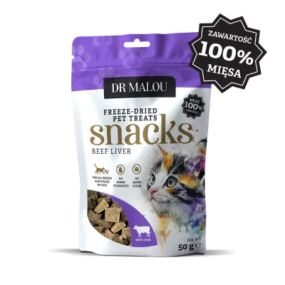 Dr Malou mięsne kostki liofilizowana wątróbka wołowa