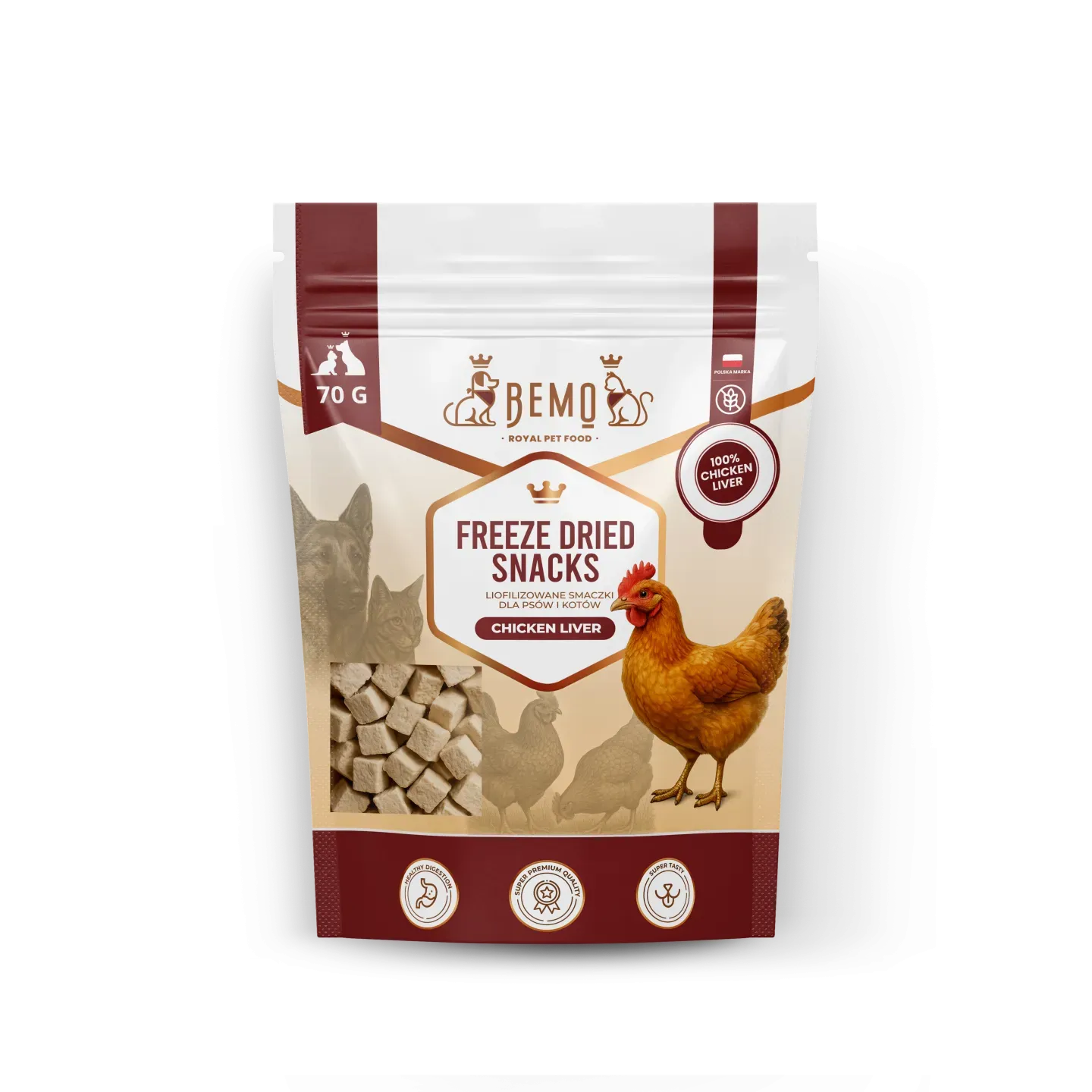 Bemo Freeze Dried Meat Snacks - liofilizowane smaczki z wątróbki kurczaka 70g