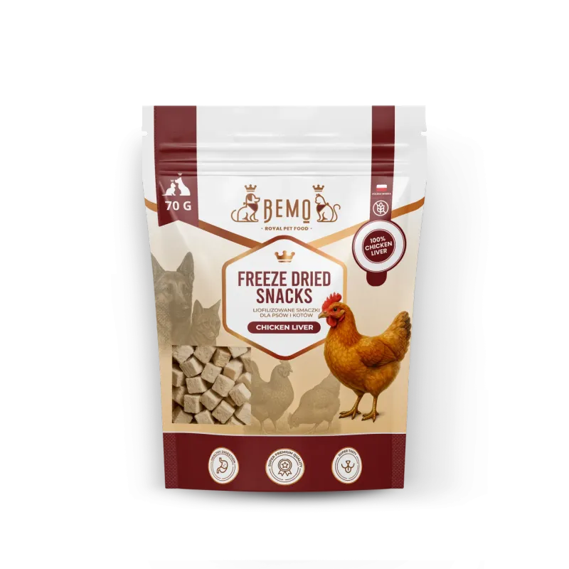 Bemo Freeze Dried Meat Snacks - liofilizowane smaczki z wątróbki kurczaka 70g