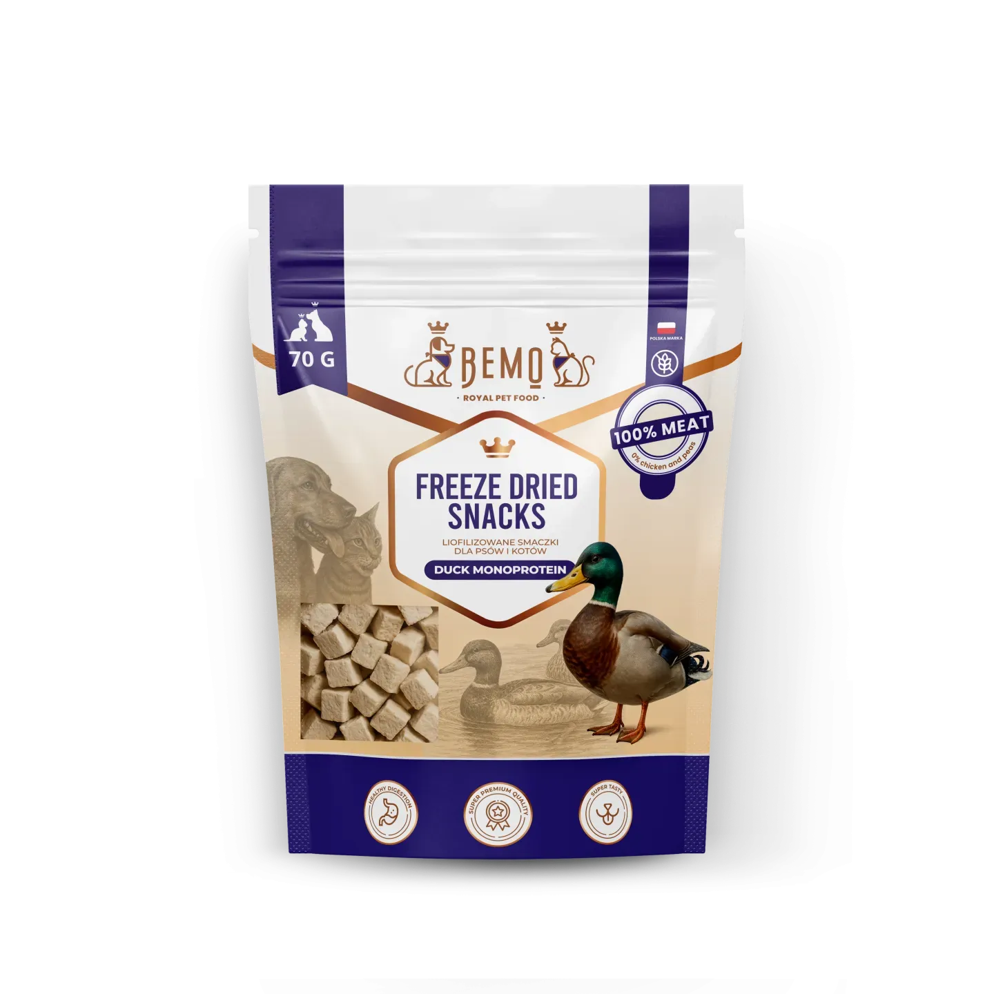 Bemo Freeze Dried Meat Snacks - liofilizowane smaczki z mięsa kaczki 70g