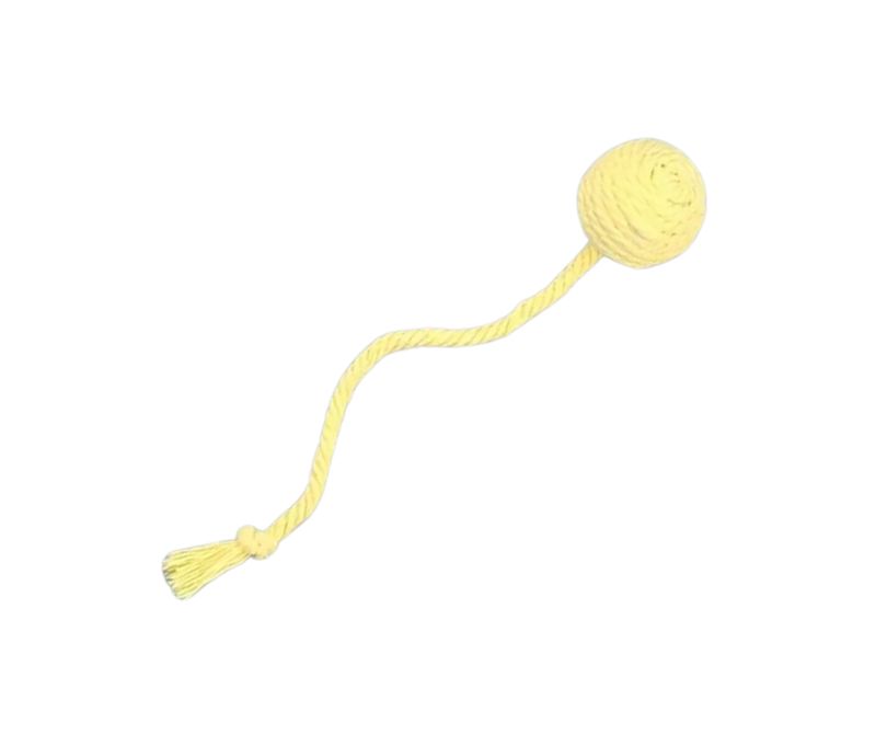 Zabawka dla kota piłeczka z grzechotką (żółta)