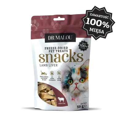 Dr Malou mięsne kostki liofilizowana wątróbka jagnięca