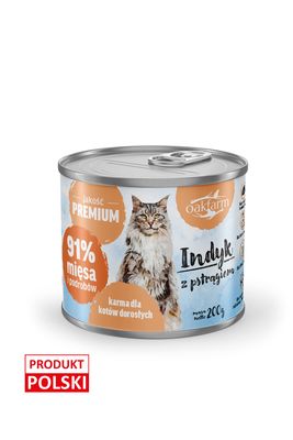 Oakfarm karma mokra indyk+pstrąg 200g