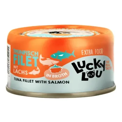 Lucky Lou Extrafood tuńczyk i łosoś w bulionie 70g
